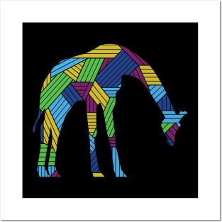 Funny giraffe colorful tshrit Posters and Art